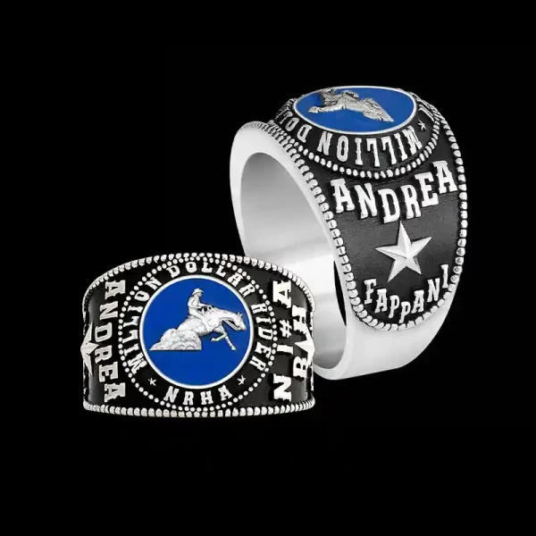 "Our Legends Mens Custom Ring is inspired by classic class rings, blending timeless elegance with modern style to create a truly one-of-a-kind piece. Expertly handcrafted from premium Sterling Silver and finished with premium airbrushed paint, this r